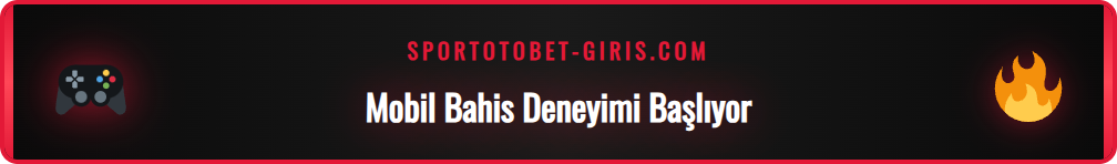 Sportotobet Mobil Giriş ekranını gösteren bir akıllı telefon.